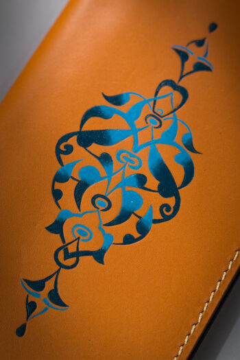 Imported pure leather wallet with hand-painted Turkish motif in Pakistan
