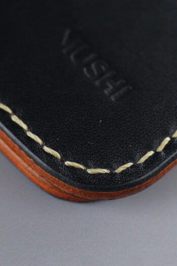 Imported genuine long leather wallet in black with owl flying painting in Pakistan.