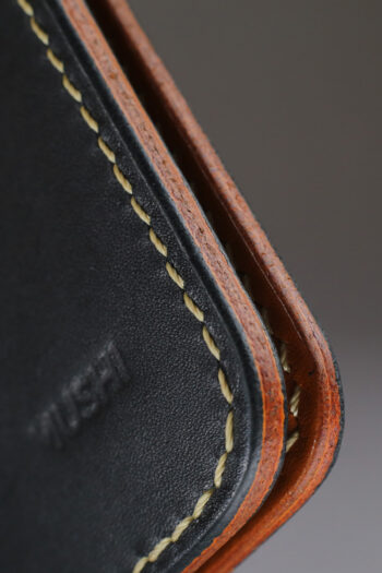 Imported genuine long leather wallet in black with owl flying painting in Pakistan.