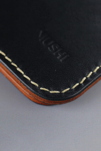 Full grain leather long wallet with Turkish hand-painted art with leather acrylics