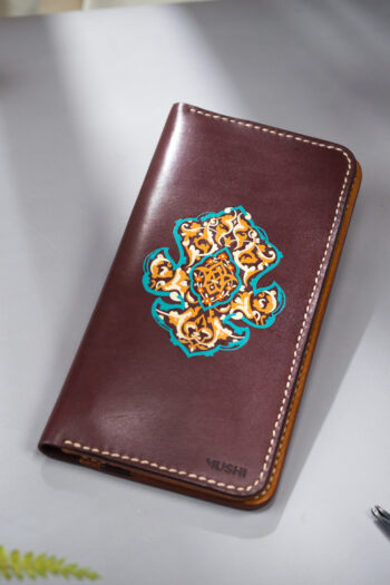 Imported genuine leather wallet with Floral Turkish Art Wallet Design in Pakistan