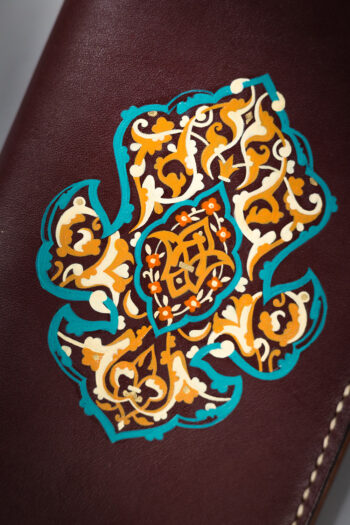 Imported genuine leather wallet with Floral Turkish Art Wallet Design in Pakistan