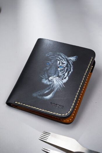 Imported genuine leather minimalist design wallet with 4 slots and pull out strap in Pakistan