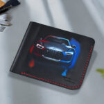 Leather wallet gift for men with Audi car design by Mushi