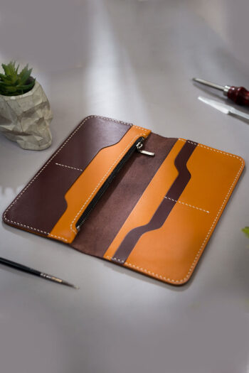 Tan Bi fold ART Wallets Prepared By MUSHI