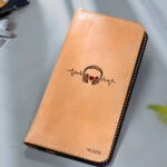 Long Leather Wallet with headphone and heart design
