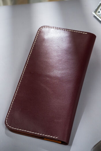 Bi fold ART Wallets Prepared By MUSHI (burgundy)