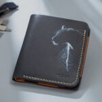 Genuine Full Grain Black Leather Wallet Prepared By MUSHI