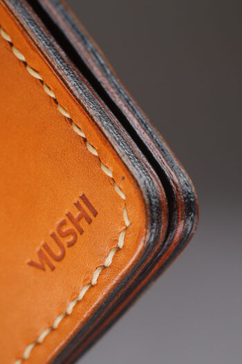 Handmade Leather Long orange Wallets stitched by hands by MUSHI