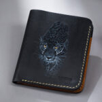 Premium Black Leather Tiger Handmade Customize Wallet for men Prepared By MUSHI