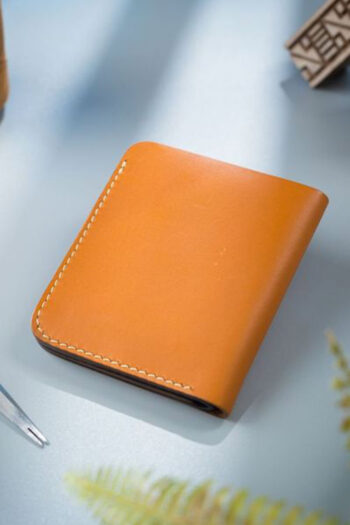 Leather Orange ART Wallets Prepared By MUSHI