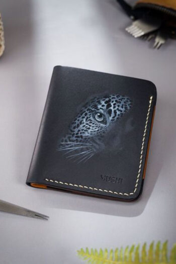 Customize best Black Leather Handmade Wallet Prepared By MUSHI
