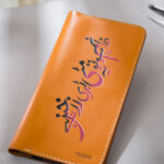 Long Orange leather fading female Art wallet by MUSHI
