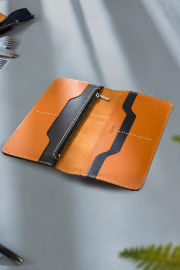 Limited Tan Leather Wallet with Wax Thread stitching by Hands