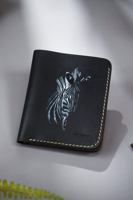 Genuine Leather Zebra Art Wallet Prepared By MUSHI