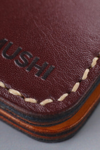 Burgundy Leather Wallet Prepared By MUSHI