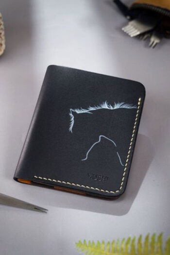 Genuine Leather horse Art Wallet Prepared By MUSHI