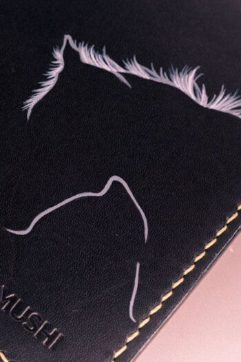 Horse Black Leather Handmade Wallet Prepared By MUSHI
