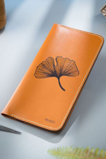 Swirling Leather Art Wallet Prepared By MUSHI