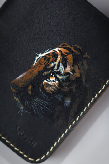 Black Leather Handmade Customize Wallet Prepared By MUSHI