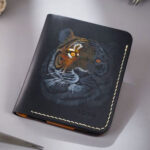 Genuine Leather Tiger Art Wallet Prepared By MUSHI