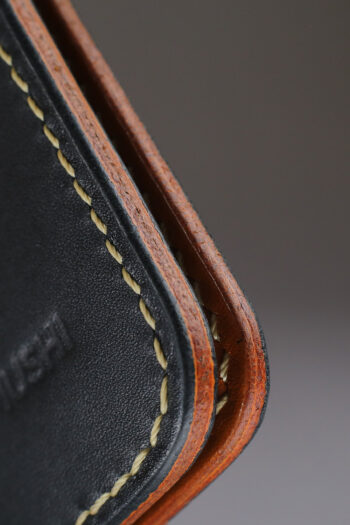 Handmade black leather Wallets By MUSHI