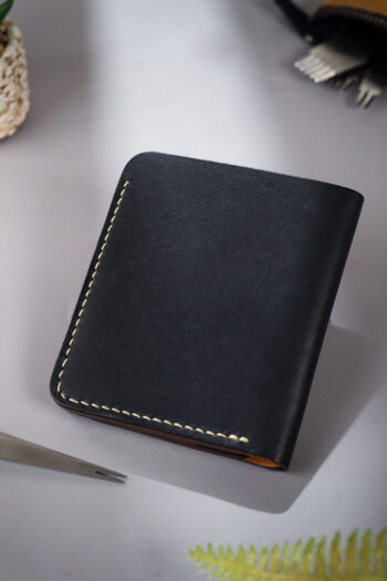 Black Leather ART Wallets Prepared By MUSHI
