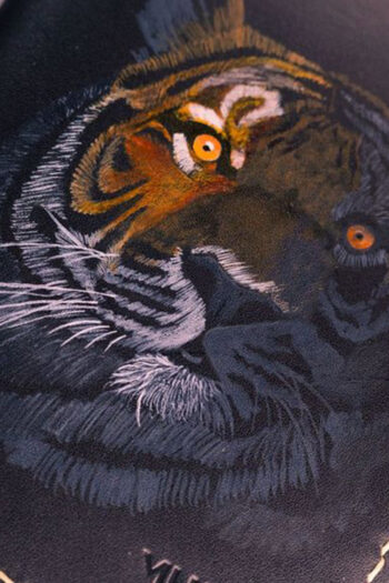 Customize Black Leather Handmade Wallet Prepared By MUSHI