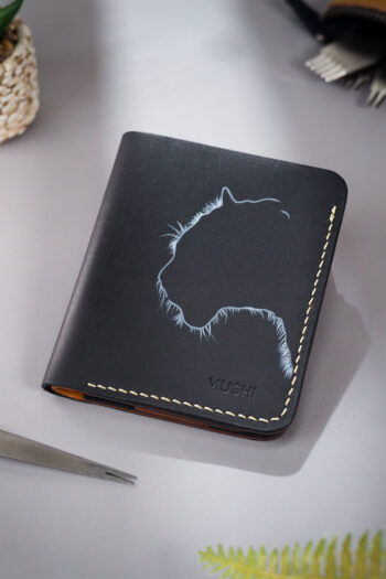 Full Grain nLeather Tiger Art Wallet Prepared By MUSHI