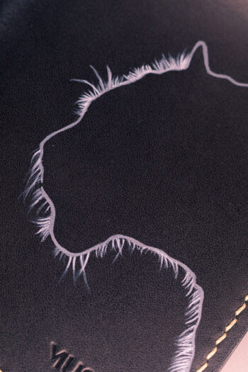 Genuine Full Grain ART Black Leather Wallet Prepared By MUSHI