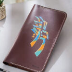 Burgundy leather fading Horse Art wallet by MUSHI