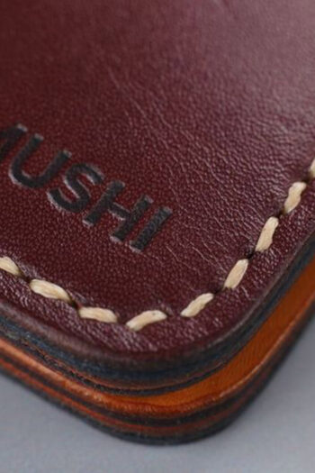 Long Classy leather burgundy Wallets stitched by hands by MUSHI