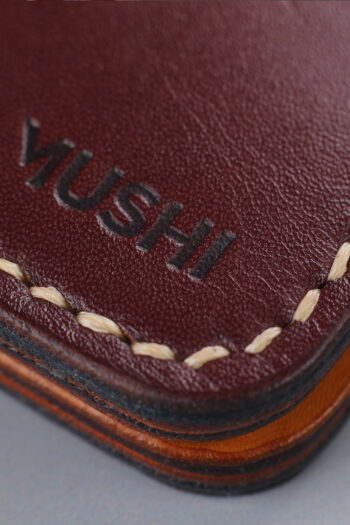 Genuine Leather Brown Wallet with Wax Thread stitching by Hands