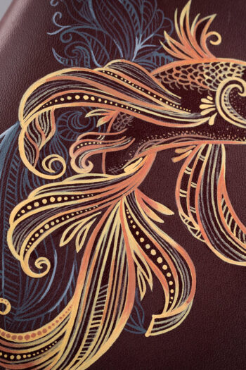 Best handmade wallets for you burgundy with betta fish ART
