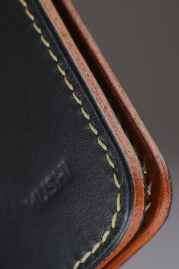 Genuine Black Leather Wallet Prepared By MUSHI
