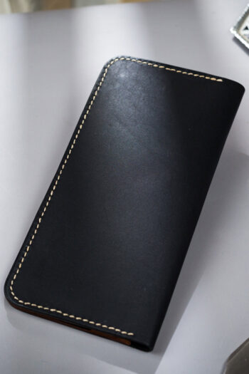 Long Luxury black Leather Wallet Prepared By MUSHI