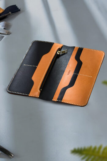 Amazing Long Leather Wallet with Wax Thread stitching by Hands