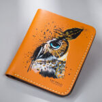 Genuine Full Grain orangeLeather Wallet Prepared By MUSHI