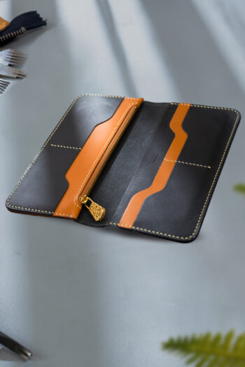 Leather Wallet with Wax Thread stitching by Hands