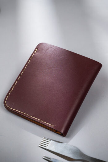 Luxury burgundy Leather Wallet Prepared By MUSHI