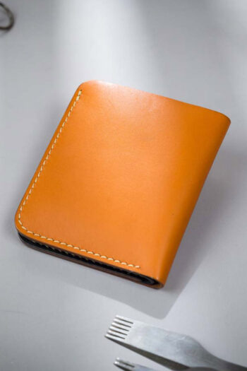 Orange Luxury Leather Wallet Prepared By MUSHI