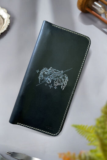 Cancer Zodiac Leather Wallet by MUSHI