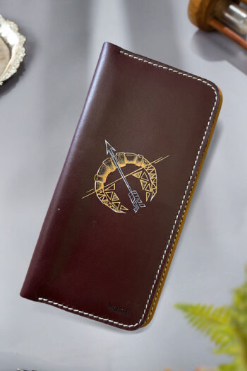 Luxury zodiac leather wallet for men and women