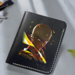Hand-painted Saitama One Punch Man leather wallet by MUSHI